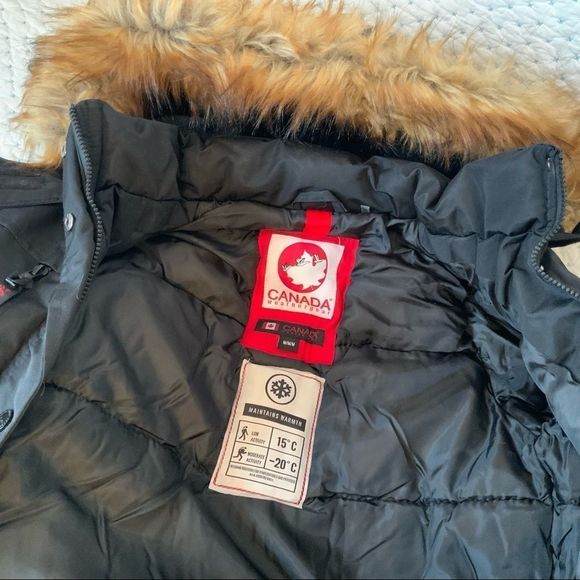 NWT CANADA WEATHER GEAR PARKA JACKET w/ REMOVABLE FAUX FUR TRIM IN BLACK - Picture 6 of 11